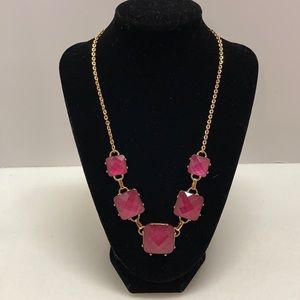 Pink with goldtone necklace